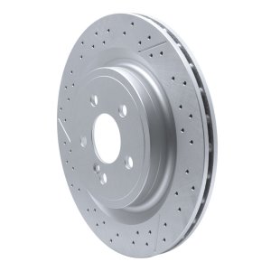 Mercedes-Benz GLA45 AMG Brake Rotor (1) - Rear - R1 Concepts - GeoSPEC Coated Rotor - Drilled & Slotted - `12-`20